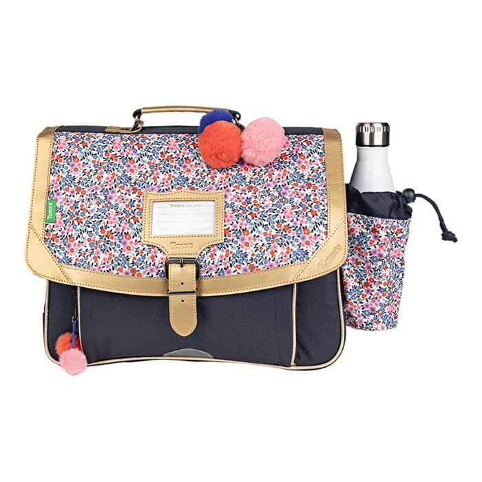 Cartable Tann's CP CE1 CE2 personnalisé fleuri pompons