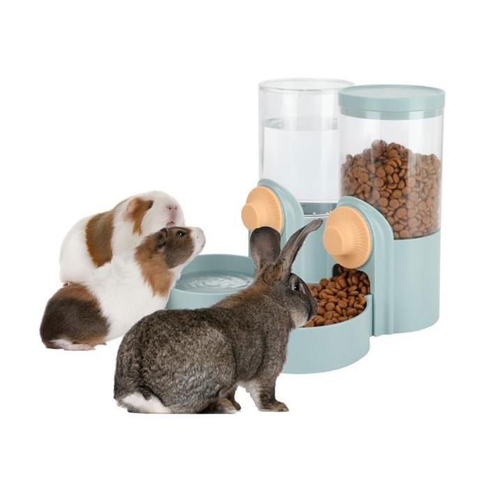 Distributeur pour Nourriture de Lapin 1L / 35oz Bouteille Suspendue pour cochons dInde Distributeur Automat DISTRIBUTEUR DALIMENT