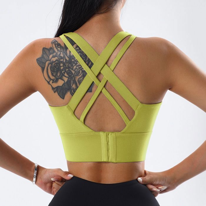Icyzone Soutien-Gorge Sport Femme Maintien Élevé – Dos Croisé Avec Coussinets Amovibles