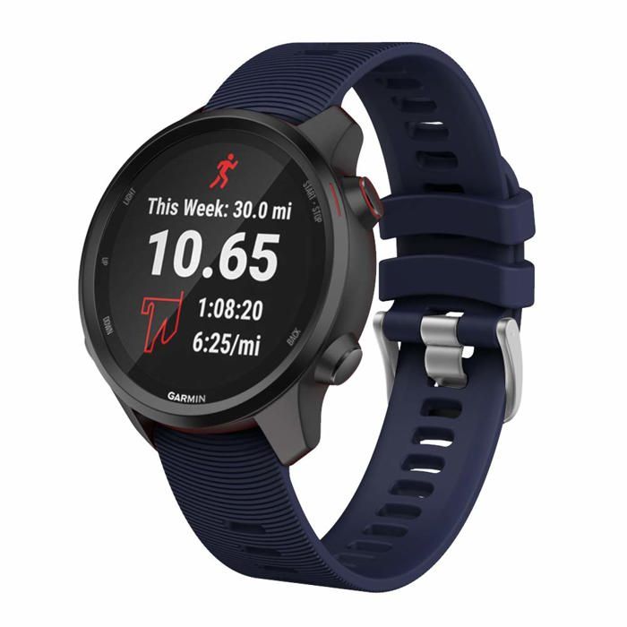 Bracelet de montre - ISABAKE - Remplacement 20 mm - Silicone écologique - Compatible Garmin/Vivoactive - Bleu