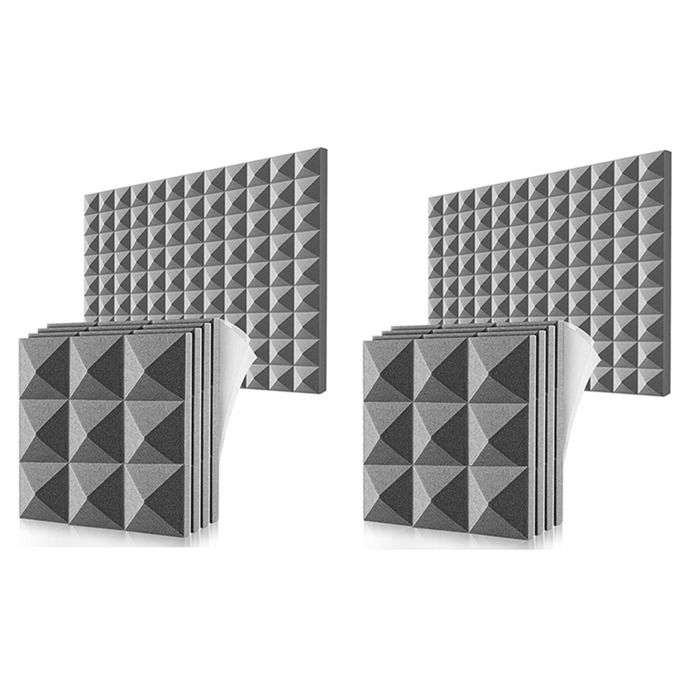 12 Panneaux Mousse Insonorisante Pyramide 5cm - Isolation Acoustique Studio, Bureau Et Pièce