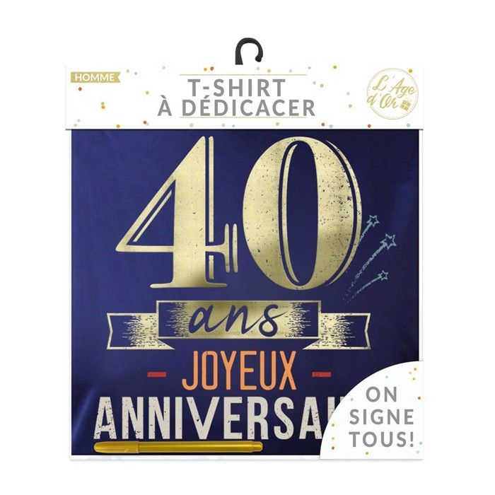 T-SHIRT À DÉDICACER 40ANS ANNIVERSAIRE HOMME XL Blanc T-SHIRT À DÉDICACER 40ANS ANNIVERSAIRE HOMME XL Blanc