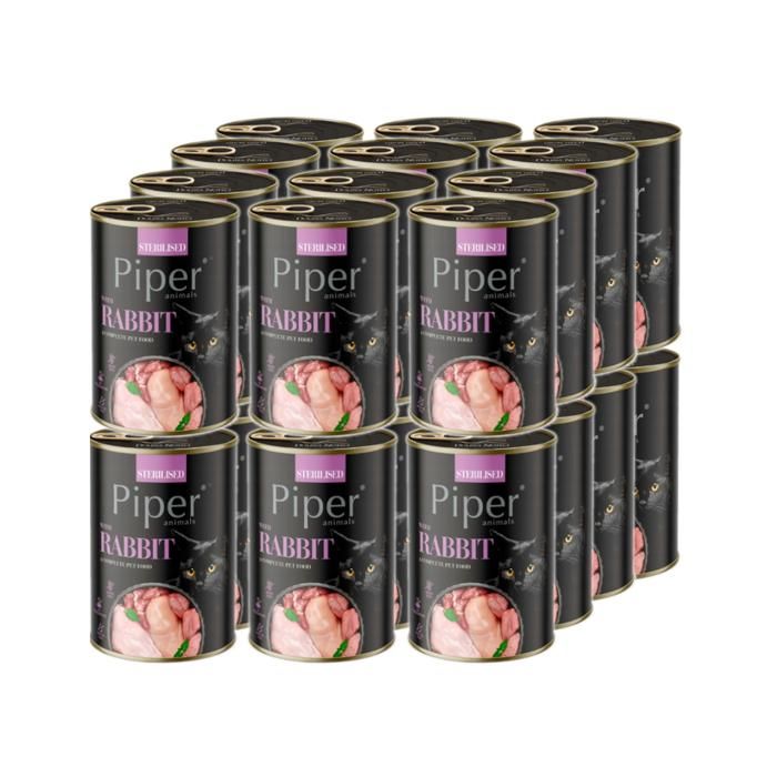 Comparer les prix de DOLINA NOTECI Piper RABBIT nourriture humide pour chats stérilisés 24x400g
