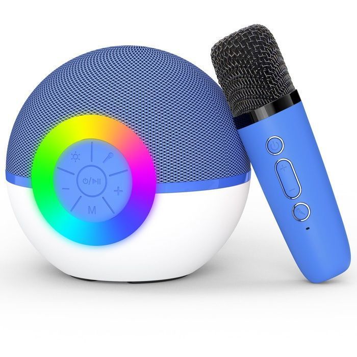 Machine à Karaoké Enfants Avec 2 Micros - Haut-Parleur Bluetooth Licorne Violet, Cadeau Filles 3-12 Ans