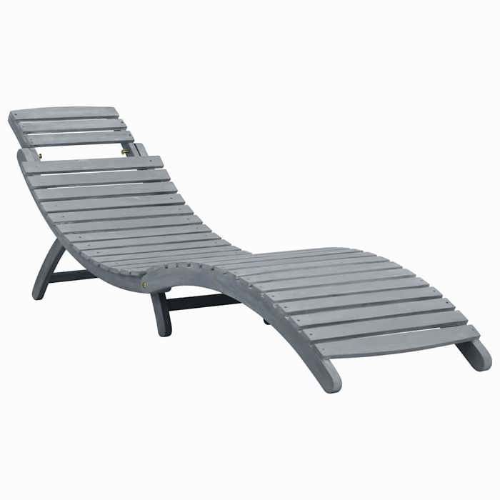SALE 2026Bains de soleil - WINWIN - Transat/Chaise longue avec coussin - Gris - bois dacacia solide 190x60x51cm 14.84 Kg 8487268