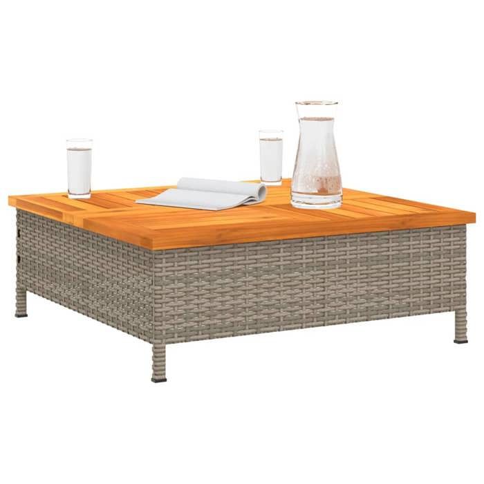 Black Friday Table à dîner de jardin BURKE 2/4 PERSONNES gris 70x70x25 cm résine tressée et bois acacia TTT239 Black Friday Table à dîner de jardin BURKE 2/4 PERSONNES gris 70x70x25 cm résine tressée et bois acacia TTT239