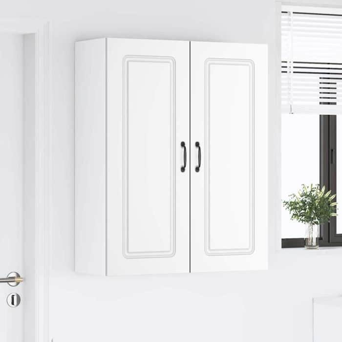 UU*TOP Placard mural de cuisine - moderne Armoire suspendue - avec étagère - Blanc 80x31x100 cm - CC1064