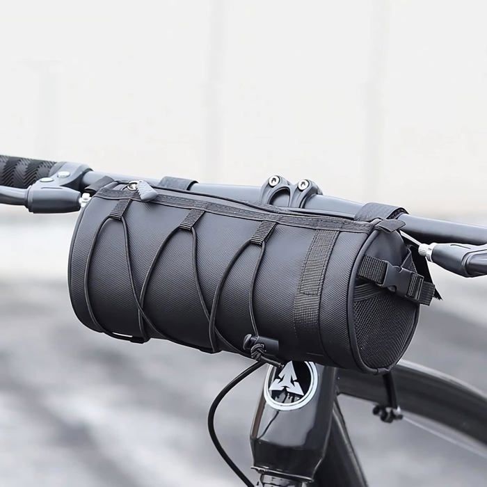 Sacoche Velo Sacoche de Guidon Vélo Sac Trotinette Electrique Sac de Panier de Vélo Étanche avec Bandoulière (Black)