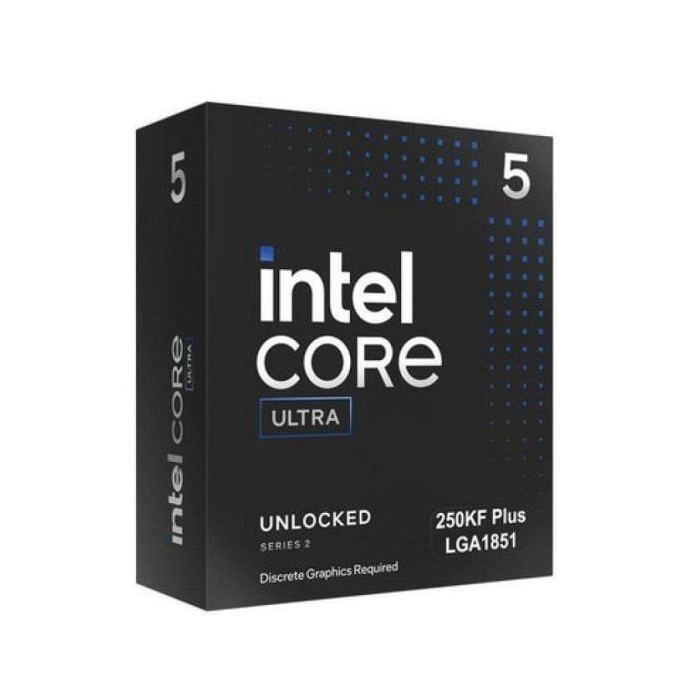 Intel Procesador Intel Core Ultra 5 250KF Plus 18 Núcleos 3.6 GHz Frecuencia Base 5.3 GHz Frecuencia Turbo Sin Gráficos Integr