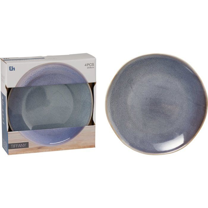 Assiette creuse set de 4 pcs diamètre 28 cm bleu - EXCELLENT HOUSEWARE