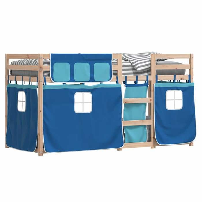 Lit adulte/enfant 80x200cm - VIDAXL - Lit superposé - 2 places - sans matelas - bleu bois de pin massif L15000