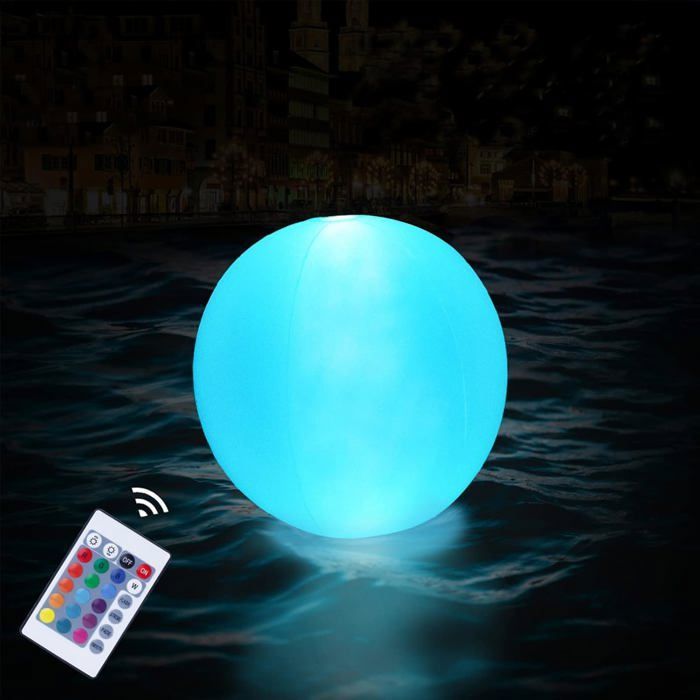 Boule Lumineuse Piscine Flottante  Exterieur Lampe Flottante Piscine Solaire 40 Cm Jardin Led Eclairage Decorative Lumiere Ip67