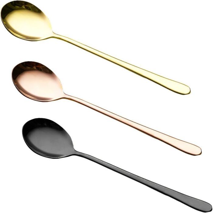 Cuillère Lot de 3 PCS Petites Cuillères à Café Expresso Acier Inoxydable Cuillère à Dessert et Cuillère de Table（cuillè