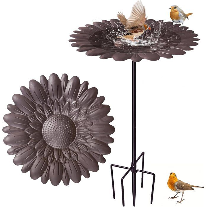 Abreuvoir Oiseaux ExterieurMangeoire Oiseaux ExterieurAvec Base Stable 5 BrochesBain DOiseaux Vintage En Métal Sur Pied Pour