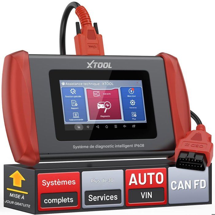 Valise de Diagnostic OBD2 complet IP608 - XTOOL - 30 services - EPB/SAS/BMS/Purge ABS CAN FD - mises à jour gratuites à vie