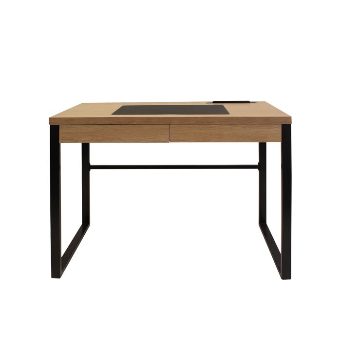 Bureau - Home Deco Factory - Bois Et Métal - Marron Et Noir