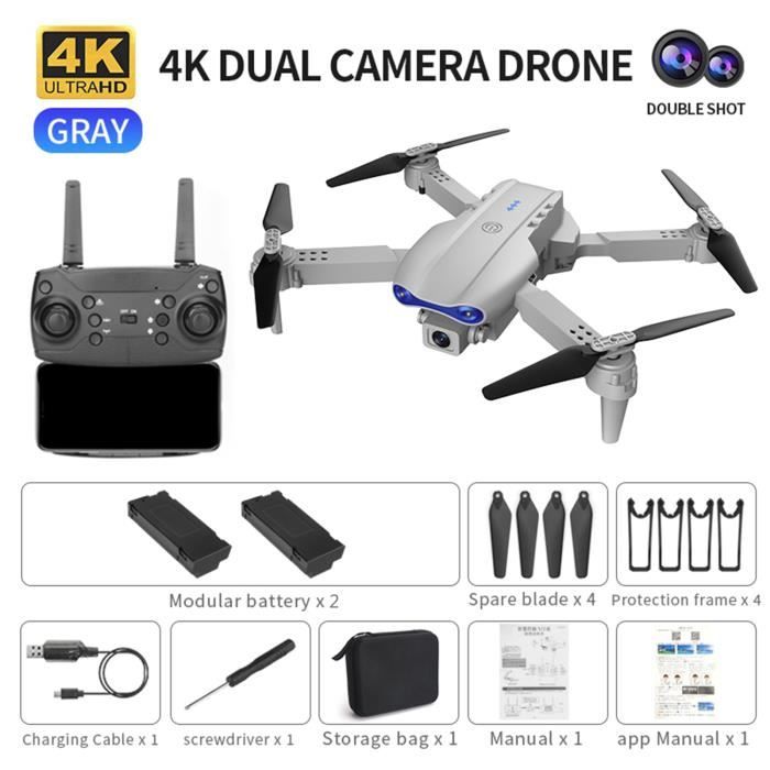 DRONE PNJ - R-SKYLAB GPS - DRONE 4K PLIABLE AVEC CAMÉRA MOTORISÉE - GRIS