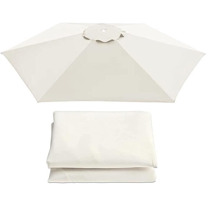 Housse De Remplacement Parasol Déporté 3m - 6/8 Baleines - Toile Anti-UV 50+ Kaki - Pour Terrasse Et Jardin