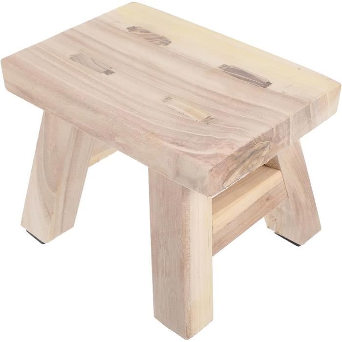 Tabouret Bas Bambou Enfant - Tabouret Carré/Rond Lisse Coins Arrondis Salon Chambre Jardin