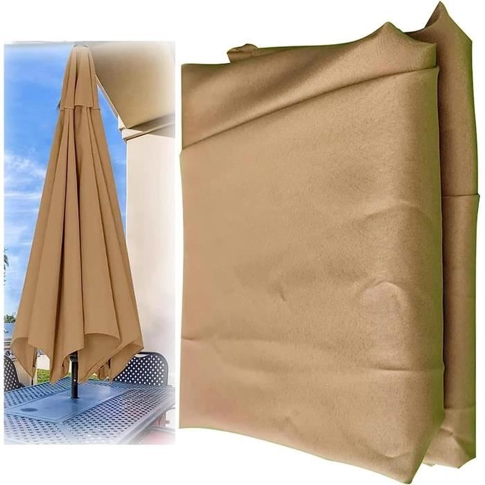 Toile De Remplacement Pour Parasol Déporté 2.7m Ou 3m - 6 Ou 8 Baleines - Polyester Anti-UV - Couleur Gris Foncé