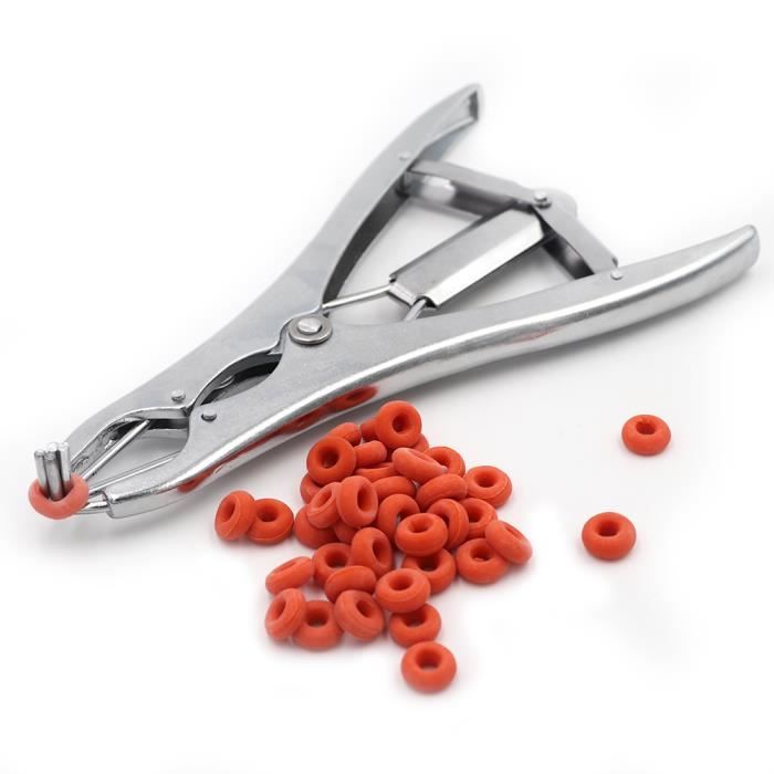 Pince Castration Animaux Avec 200 Anneaux Caoutchouc - Pour Moutons, Chèvres, Cochons