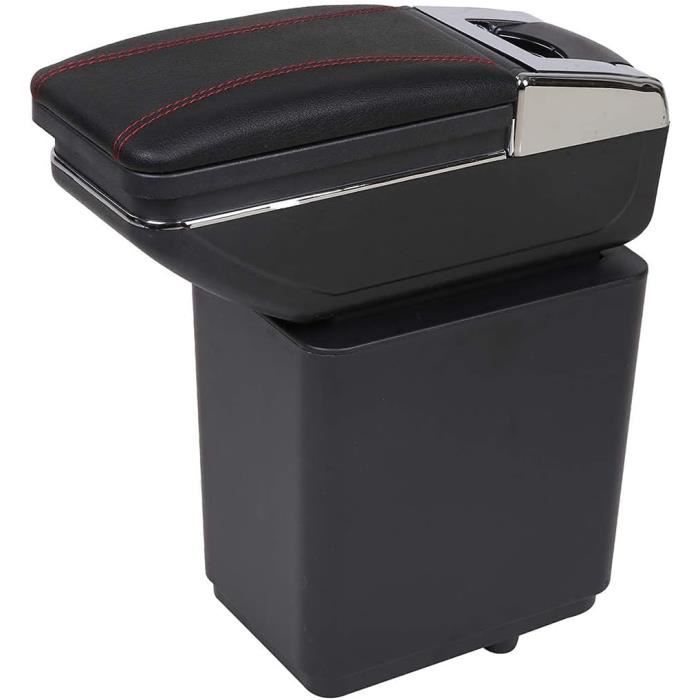 YJYWZH Voor Citroën Berlingo Armsteun 2010-2020 middenconsole, auto-opslag, organizer, dubbellaagse doos, hand met bekerhouder (zwart met rood