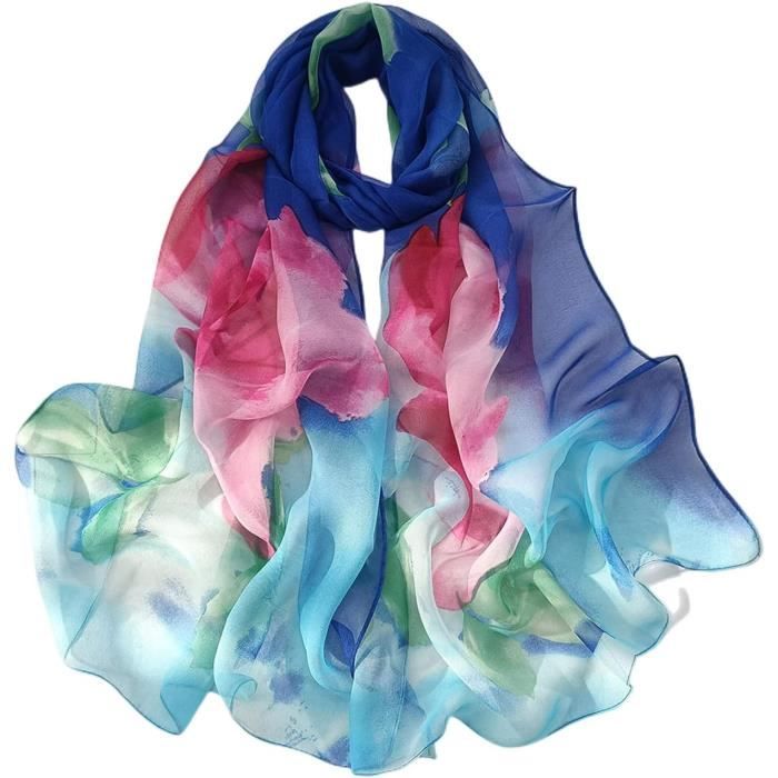 FAIRYGATE Grande Écharpe Femme Georgette Légère 160x50 Cm - Foulard Élégant Châle Hiver Été