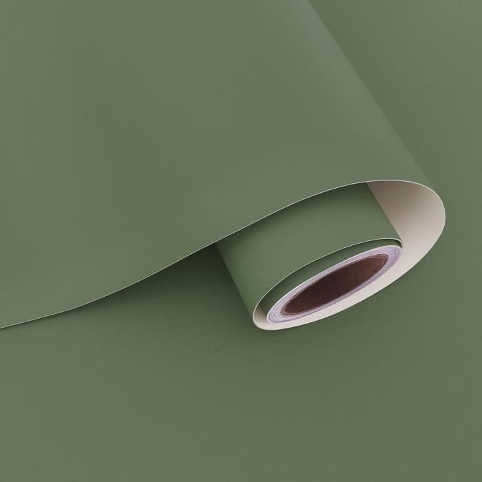 HotDecor Papier Peint Adhésif Vert Clair - Rouleau Vinyle Autocollant 60cm X 300cm Pour Murs, Meubles, Cuisine Et Chambre