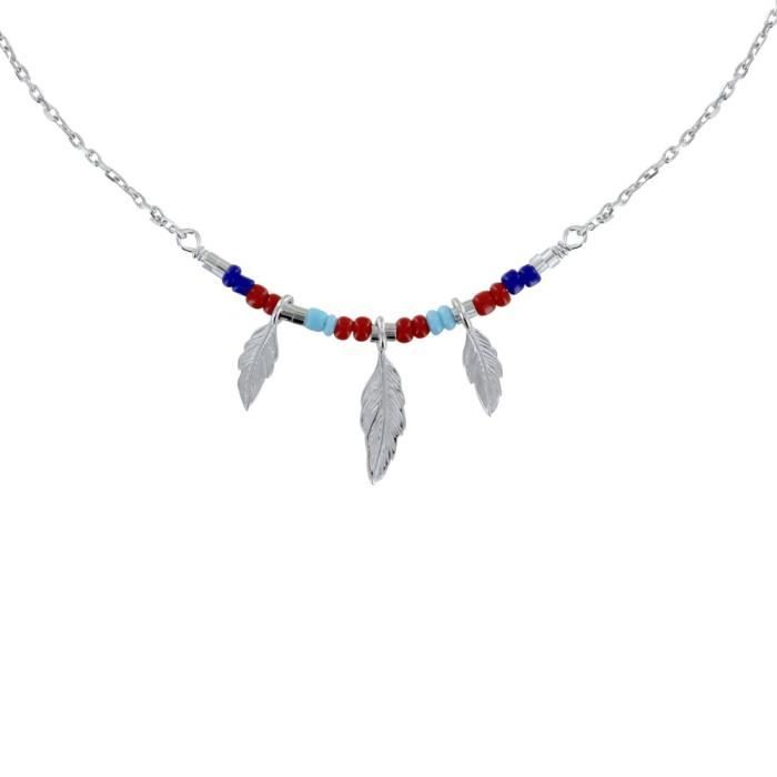 collier argent et rouge collier argent et rouge