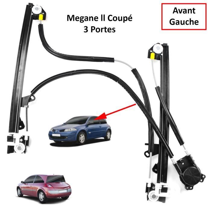 Mécanisme de Lève vitre pour Renault Mégane II Coupé (3 Portes) de 2002 à 2008 - AVANT GAUCHE (côté conducteur)