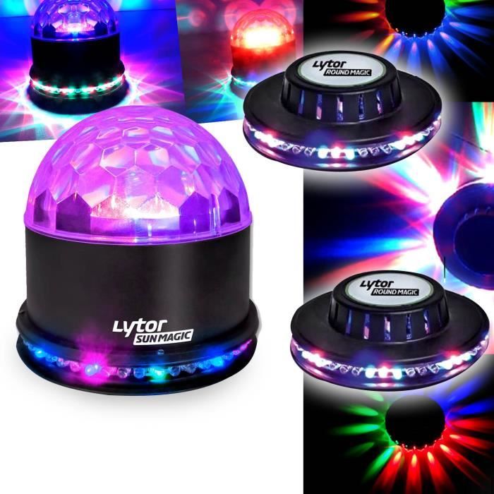 Pack De 2 Lampes LED OVNI FestiNight - Effets Lumière Volante RGB - Pilotage Par Musique - 220V