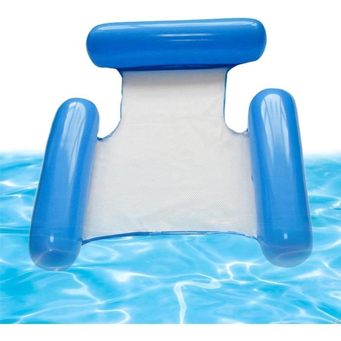 Hamac à Eau 3-en-1 – Fauteuil Gonflable Avec Filet, Pompe Incluse – Pour Piscine, Plage, Lac