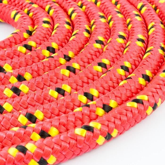 Corde En Polypropylène Tressé 12mm - 30 Mètres - Couleur Orange Avec Marques - Résistante UV Et Eau