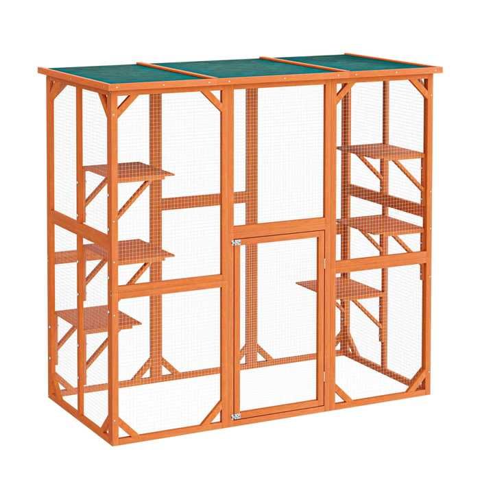 Enclos Exterieur Resistant Aux Intemperies Pour Chats 180xx169 Cm Avec 6 Zones De Couchage 522 Cdiscount Animalerie