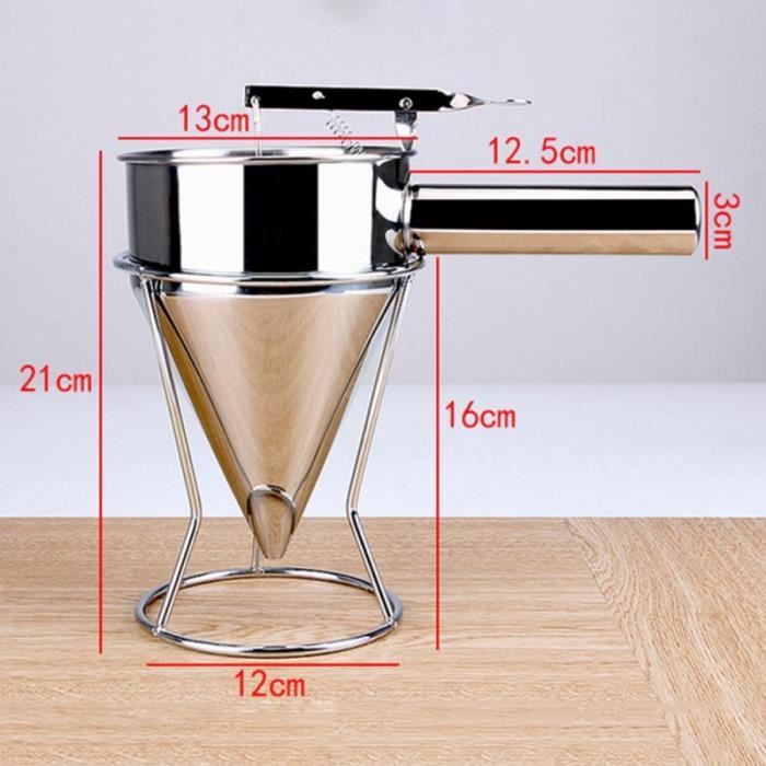 Entonnoir à pistons en acier inoxydable avec support pour sauce, crème