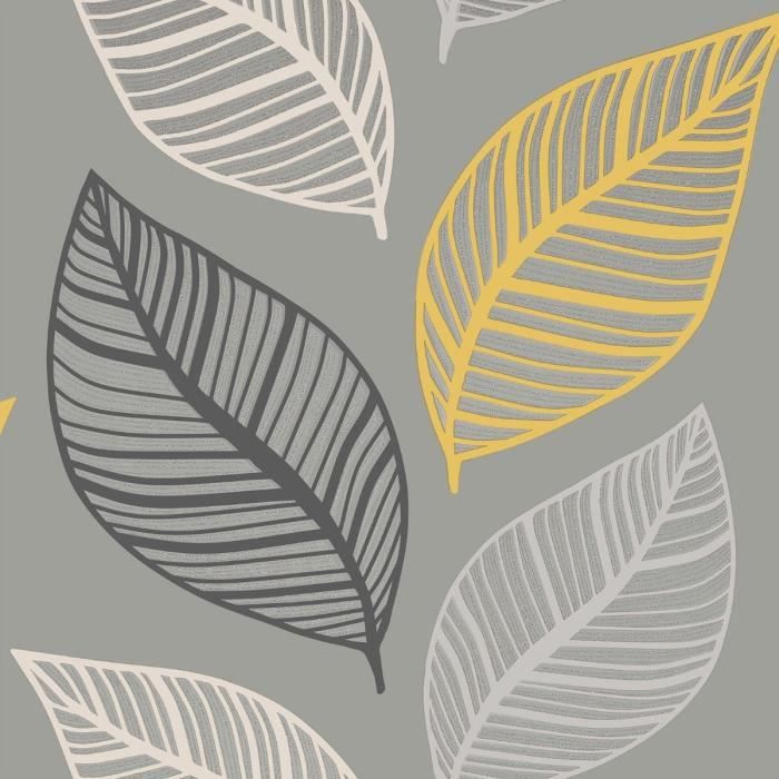 Téléchargement gratuit Images Papier Peint Crown Emporium Elba Leaf Jaune Gris M1461 Achat le plus cool par