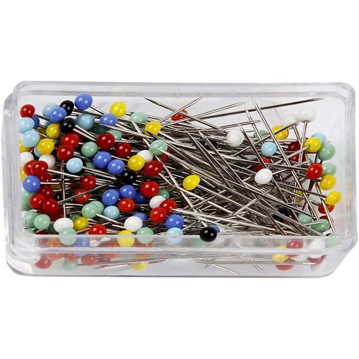 Épingles De Couture Tête Ronde Plastique - 34mm X 0.62mm - Lot De 40 - Marque Celia's