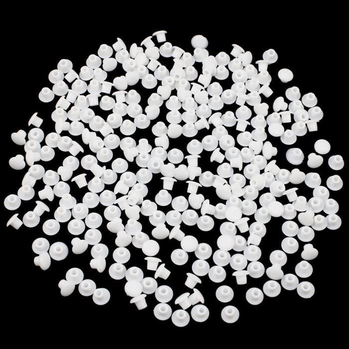 400 Bouchons Poussoir En Plastique Blanc Pour Trous De 10 Mm - Onestopdiy