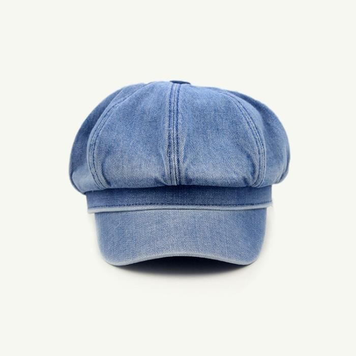 Béret Denim MESU Pour Femmes - Casquette Gavroche Rétro Artiste Chic, Taille Ajustable 56-58cm
