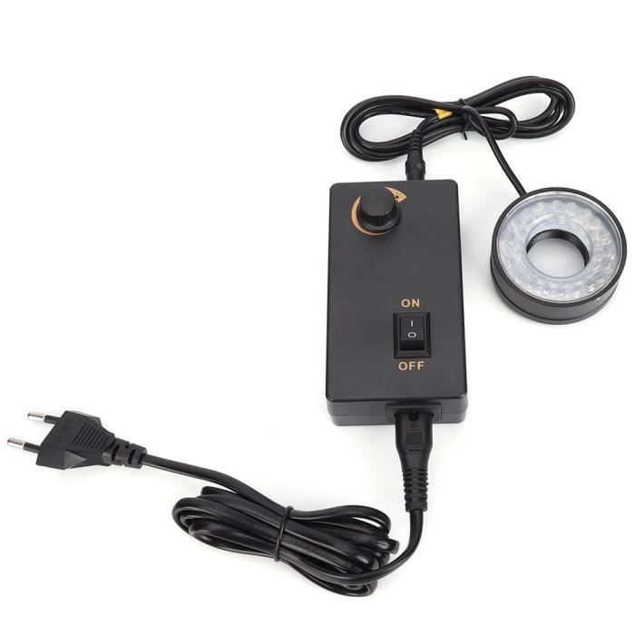 Anneau Lumineux LED 144 LEDs - Pour Microscope Et Caméra - Luminosité Réglable 0-100% - 18000 LUX