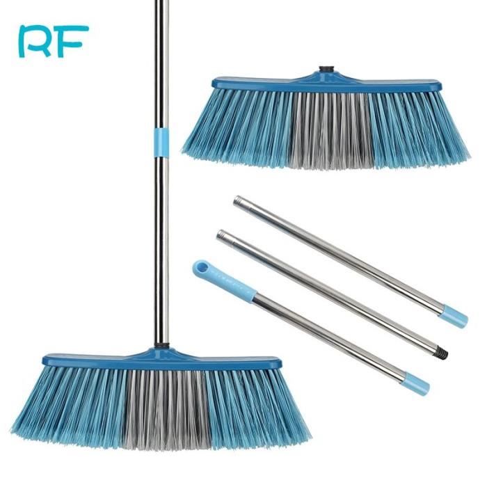 Matoen12 Brosse à Récurer pour Sol avec Long Manche, Raclette et Poils Rigides Robustes pour Nettoyage Douche Salle de Bain, Patio, Garage, Cuisine