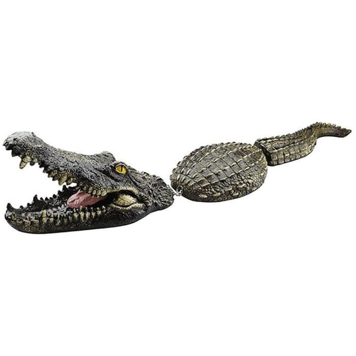 Crocodile détaillé Flottant pour Une Fonction d'étang ou d'eau, Ornement héron Scart Simulation Statue Statue d'eau Decoss pour Ja