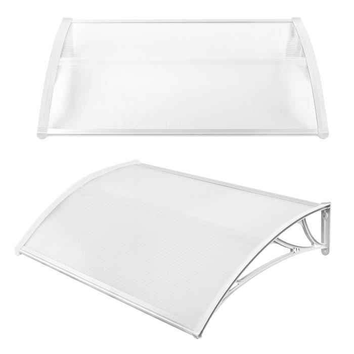 Auvent De Fenêtre/porte En Polycarbonate Transparent - Largeurs 50 à 360cm - Protection Contre Pluie Et Soleil