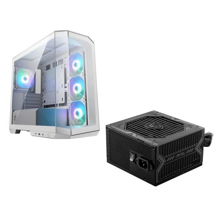Boîtier PC - MSI - MAG PANO M100R PZ - Blanc Alimentation PC - MSI - MAG A650BN - 650W ( 306-7ZP2B11-CE0 )