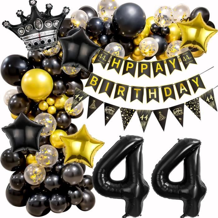 Decoration Anniversaire 40 Ans, Deco Anniversaire 40 Ans Homme Noir Or, 40 Ans Bannière Banderole Triangle, Ballon 40 Ans Pour Femme Homme Décoration Anniversaire