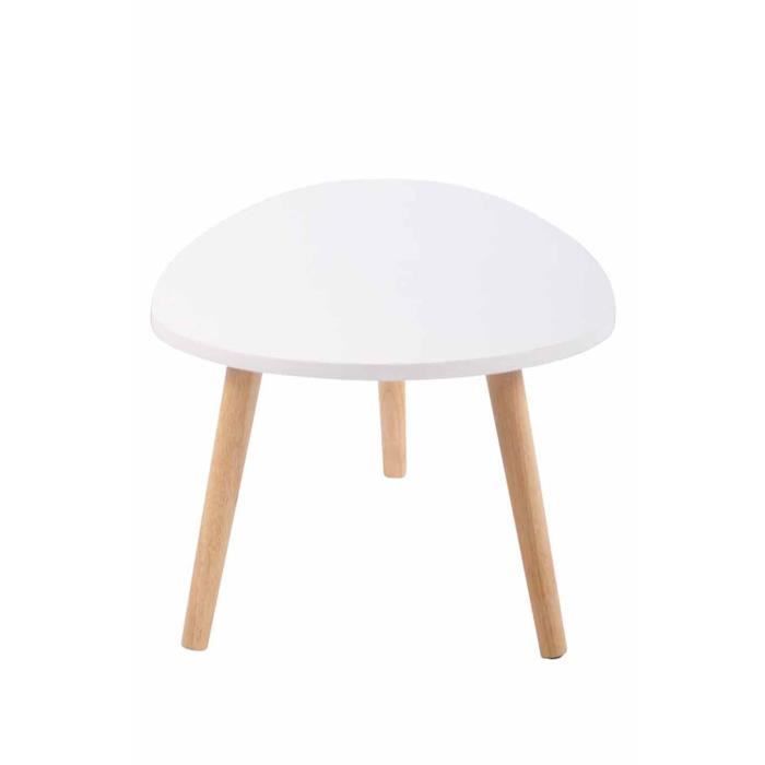 table basse herning - clp - blanc - ovale - bois - panneaux de particules - scandinave - moderne - salon