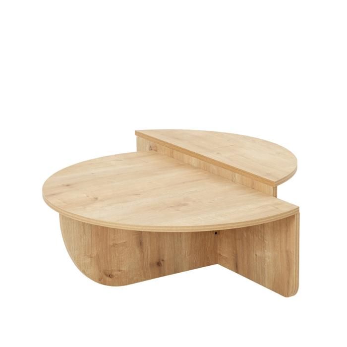CARLOW - Table basse ronde modulable couleur chêne clair - Cdiscount Maison