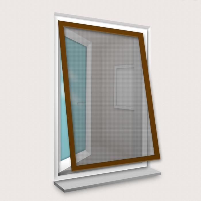 cadre moustiquaire pour fenetre 120x150 cm brun cdiscount maison