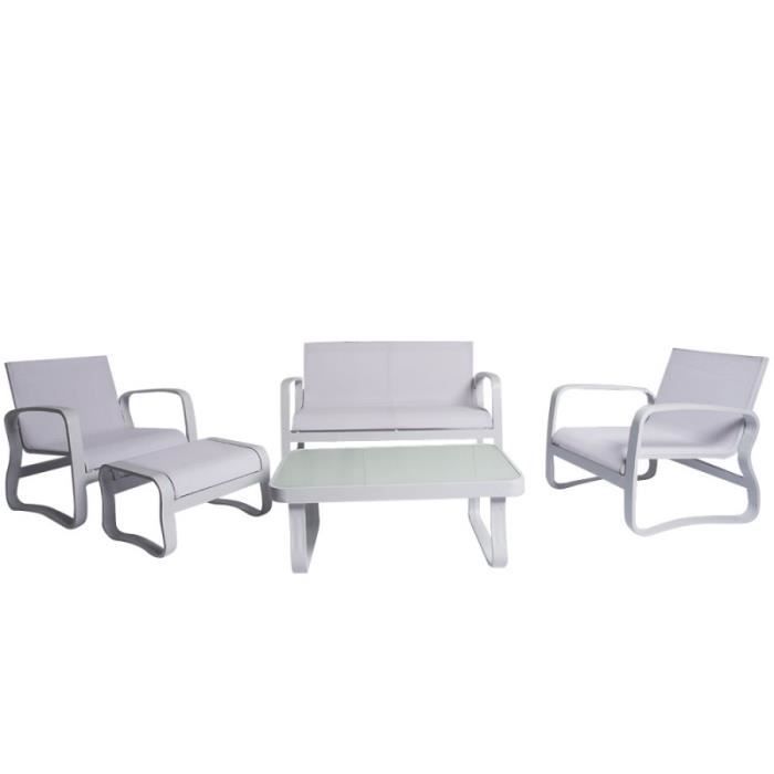 Salon De Jardin Aluminium Textilene Grande Assise Confortable