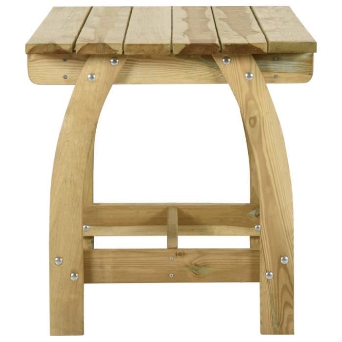 cuque table de jardin 110x74x75 cm bois de pin imprégné cu021